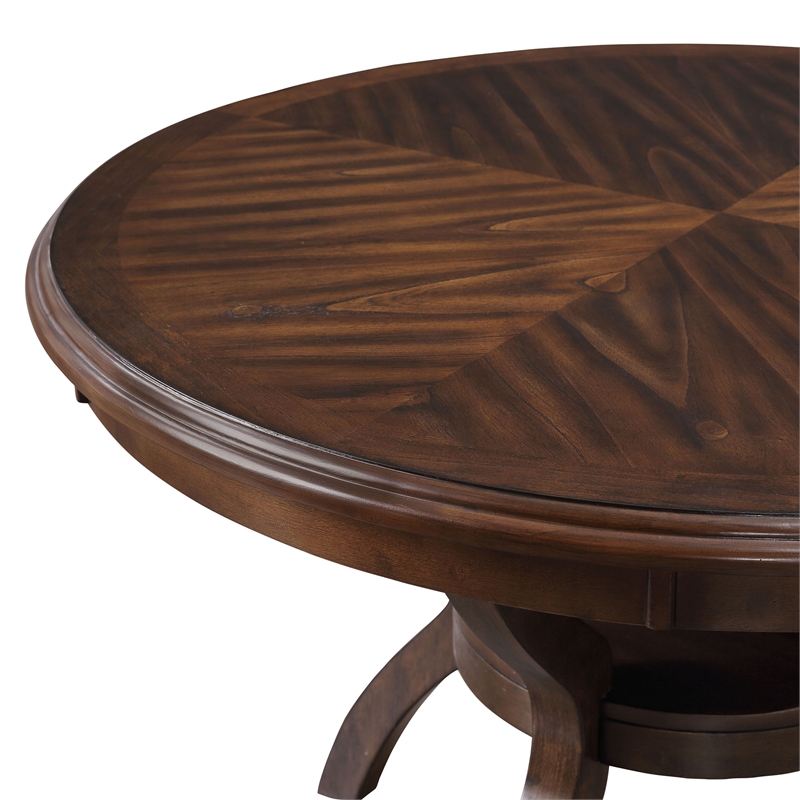 New Classic Cori 5-Piece Round Wood Dining Table Set with 4 Chairs in Cherry