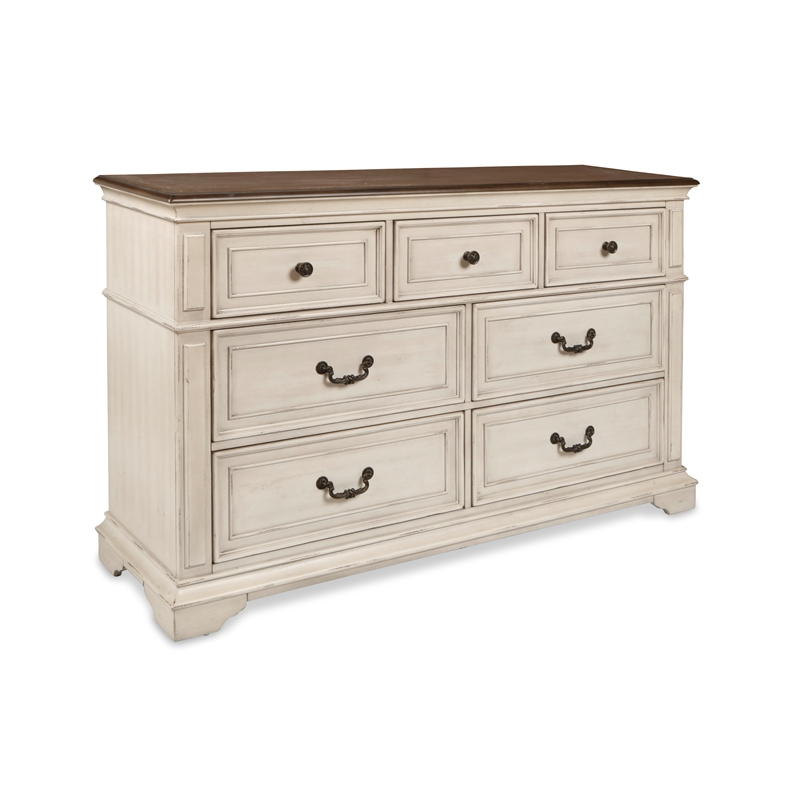 New Classic Anastasia 4-Piece Wood King Bedroom Set with Chest in Ant White