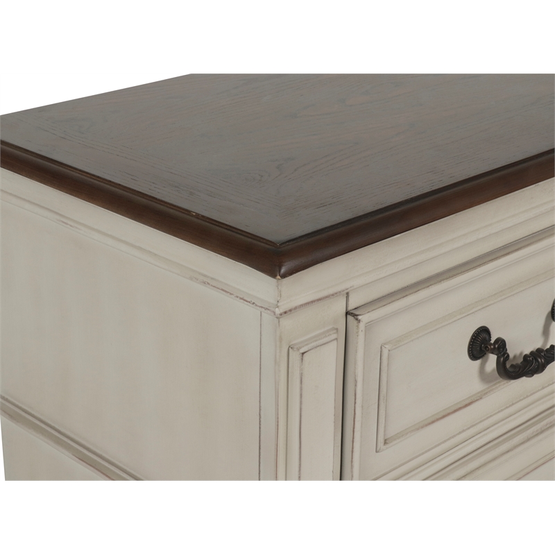 New Classic Anastasia 4-Piece Wood King Bedroom Set with Nightstand in Ant White