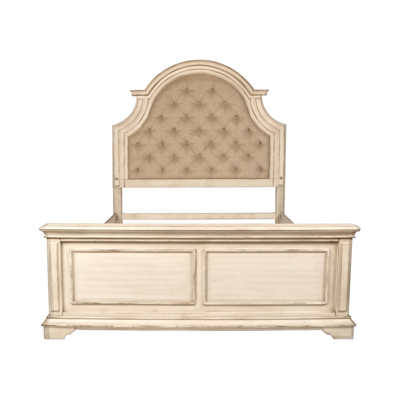 New Classic Anastasia 4-Piece Wood King Bedroom Set with Nightstand in Ant White