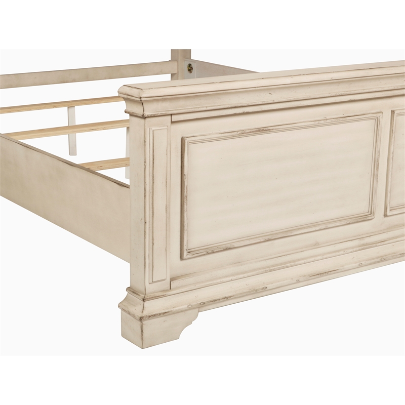 New Classic Furniture Anastasia 5-Piece Wood King Bedroom Set in Ant White