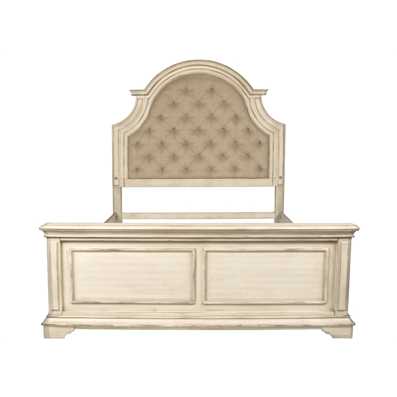 New Classic Anastasia 4-Piece Wood Cal King Bedroom Set with Chest in Ant White