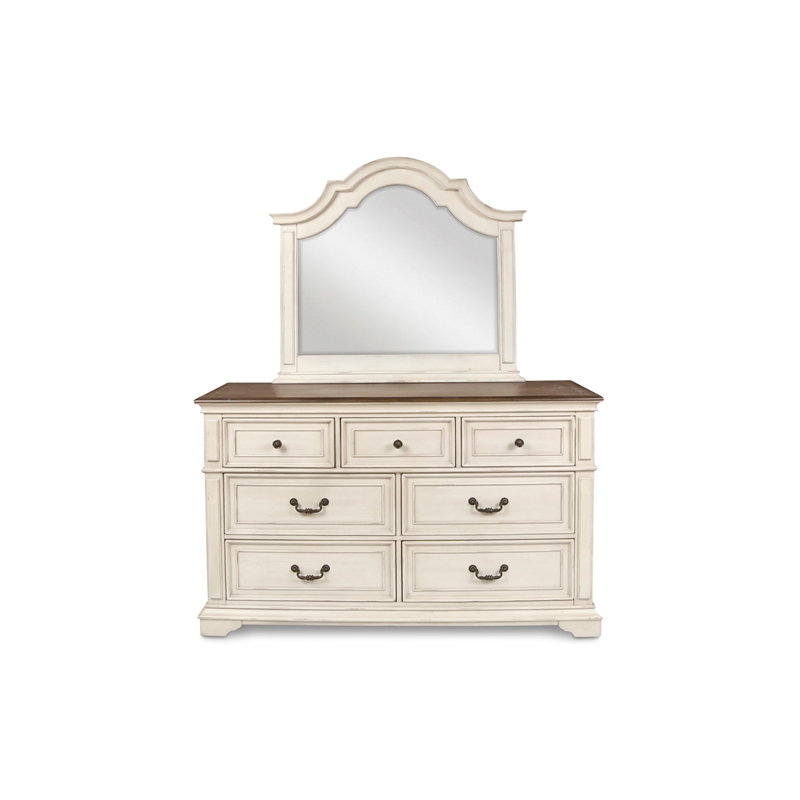 New Classic Anastasia 5-Piece Wood California King Bedroom Set in Ant White