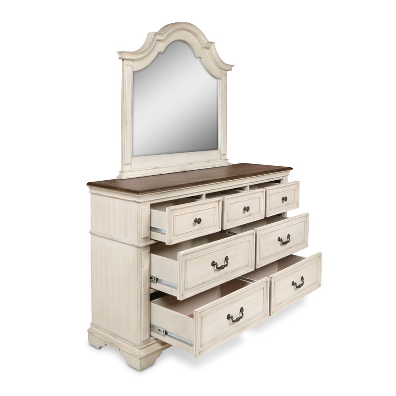 New Classic Anastasia 4-Piece Wood Queen Bedroom Set with Chest in Ant White