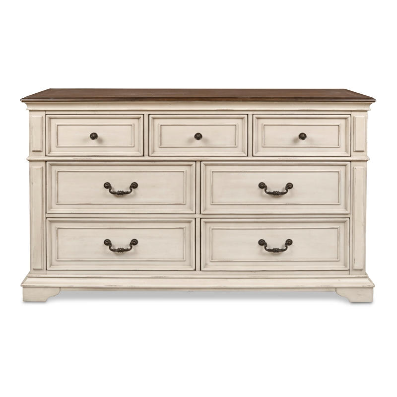 New Classic Anastasia 4-PC Wood Queen Bedroom Set with Nightstand in Ant White