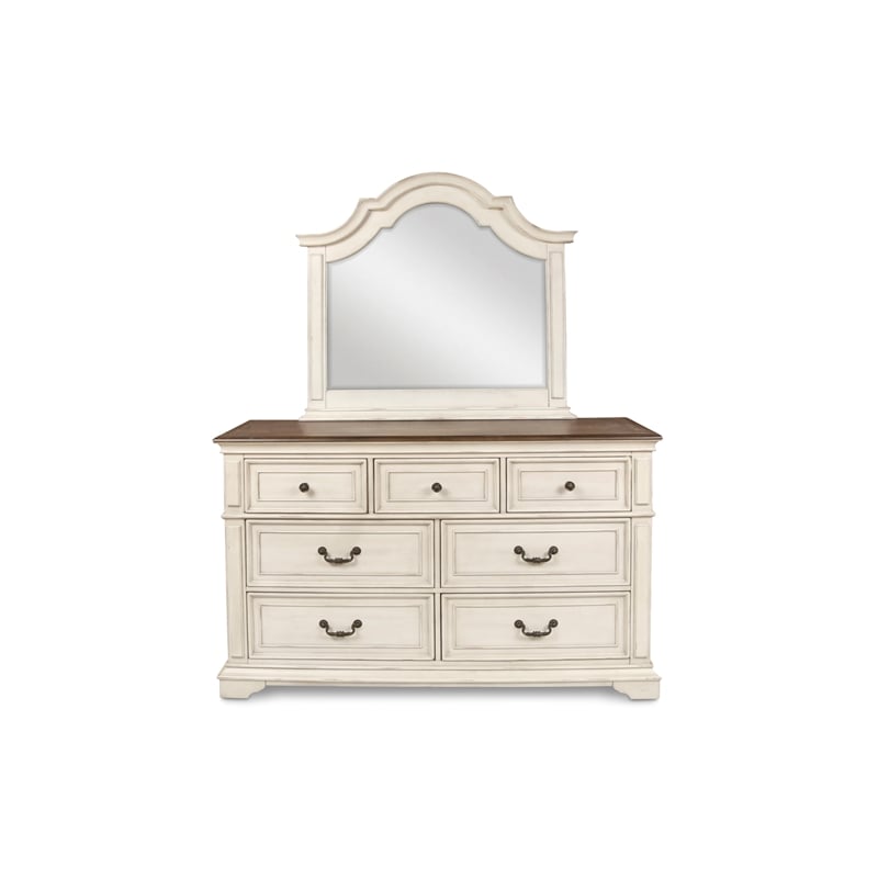 New Classic Anastasia 4-PC Wood Queen Bedroom Set with Nightstand in Ant White