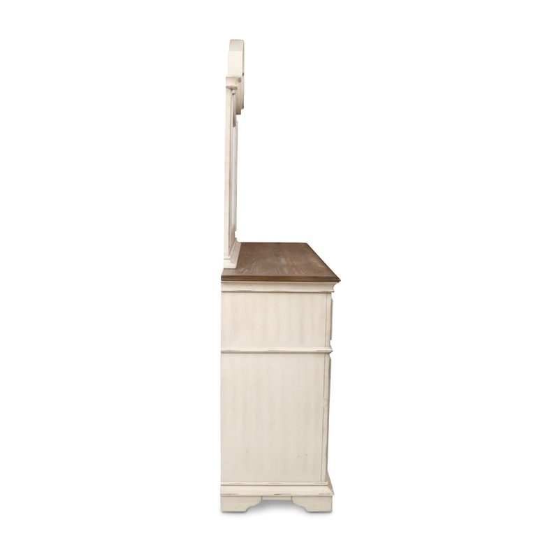 New Classic Anastasia 4-PC Wood Queen Bedroom Set with Nightstand in Ant White