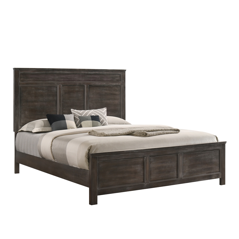 New Classic Furniture Andover 5-Piece Wood King Bedroom Set in Nutmeg