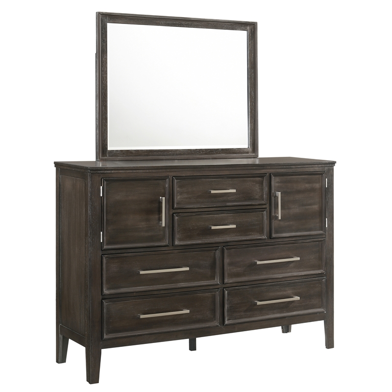 New Classic Andover 4-Piece Wood Cal King Bedroom Set with Nightstand in Nutmeg
