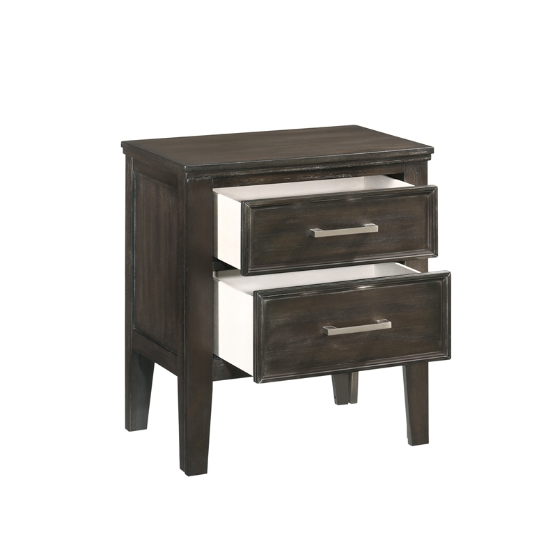 New Classic Andover 4-Piece Wood Queen Bedroom Set with Nightstand in Nutmeg