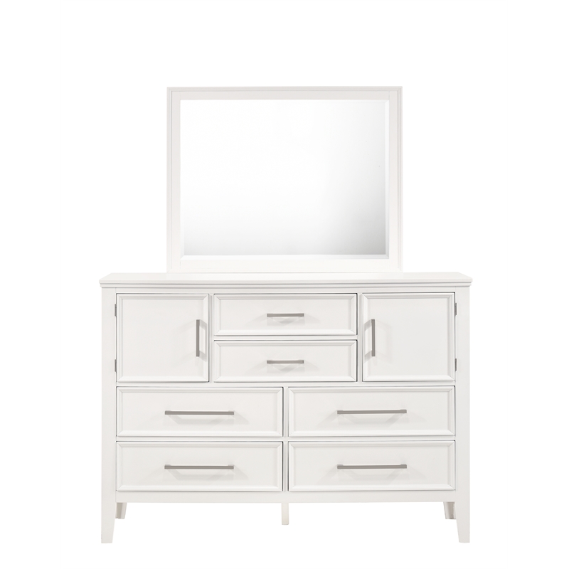 New Classic Andover 4-Piece Wood King Bedroom Set with Nightstand in White