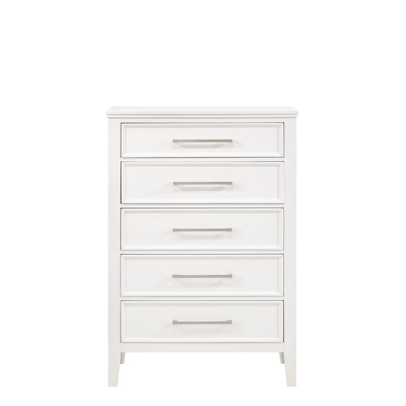 New Classic Furniture Andover 5-Piece Wood King Bedroom Set in White