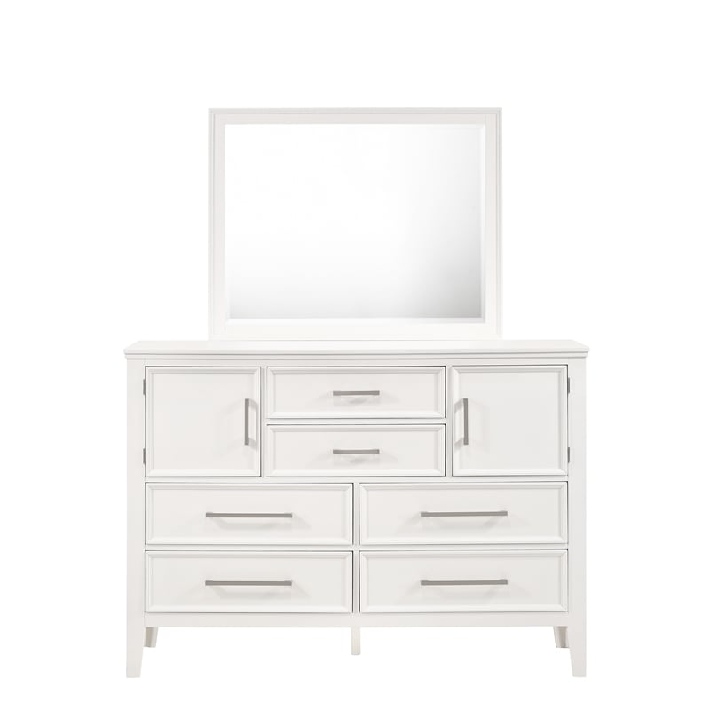New Classic Andover 5-Piece Wood King Bedroom Set with 2 Nightstands in White