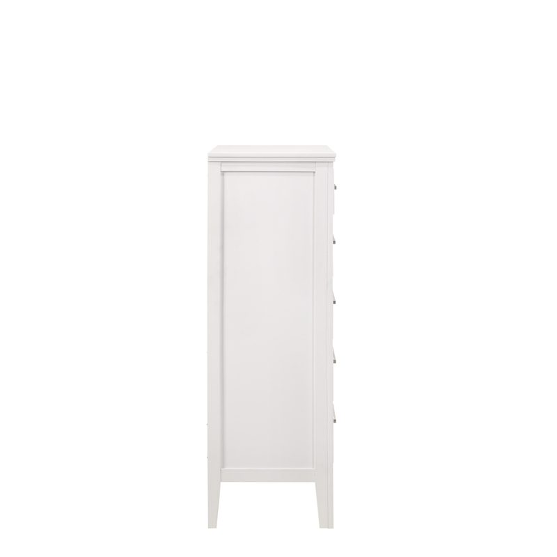 New Classic Furniture Andover 5-Piece Wood California King Bedroom Set in White