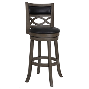 New Classic Furniture Manchester 29&quot Wood Bar Stool in Olive Gray/Black