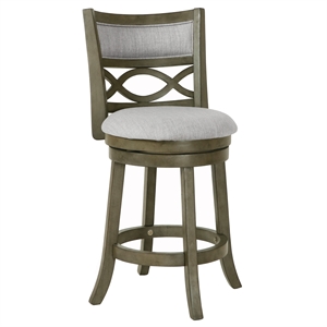 New Classic Furniture Manchester 24&quot Solid Wood Counter Stool in Olive Gray