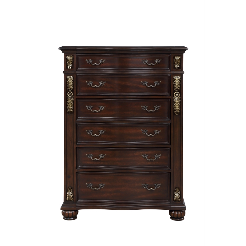 New Classic Maximus 5-Piece Wood King Bedroom Set in Madeira Brown