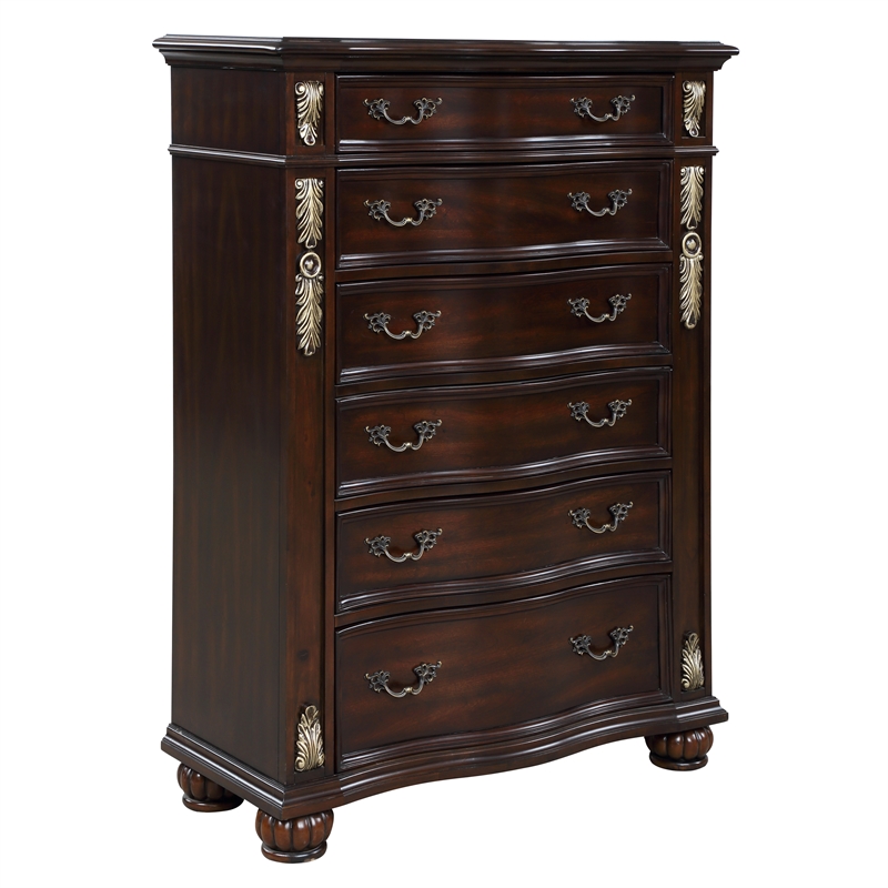 New Classic Maximus 5-Piece Wood King Bedroom Set in Madeira Brown