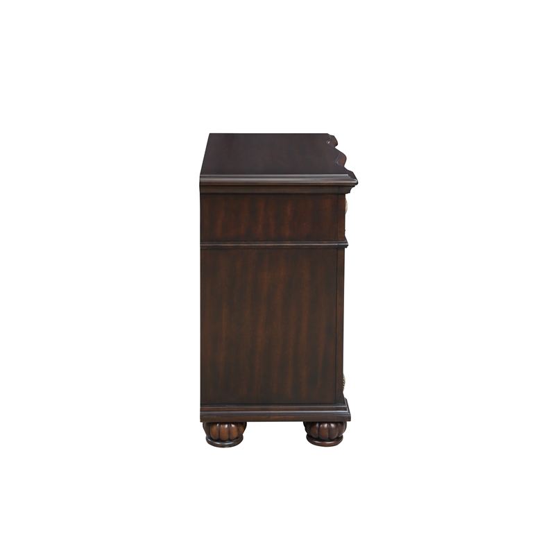 New Classic Maximus 5-PC Wood King Bedroom Set w/ 2 Nightstands in Madeira Brown