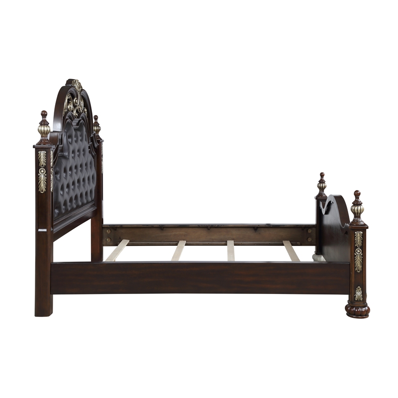 New Classic Maximus 5-PC Wood Queen Bedroom Set w/ 2 Nightstand in Madeira Brown