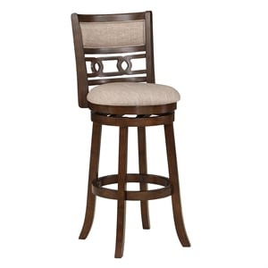 New Classic Furniture Gia 29&quot Wood & Fabric Swivel Bar Stool in Cherry