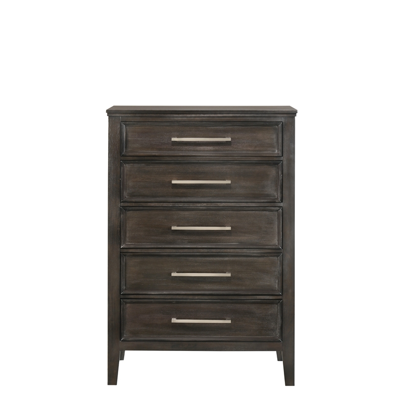 New Classic Furniture Andover 6-Piece Wood Queen Bedroom Set in Nutmeg