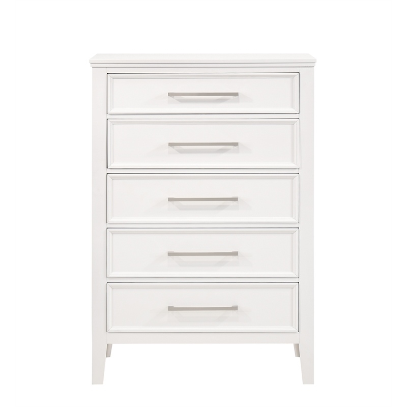 New Classic Furniture Andover 6-Piece Wood Queen Bedroom Set in White