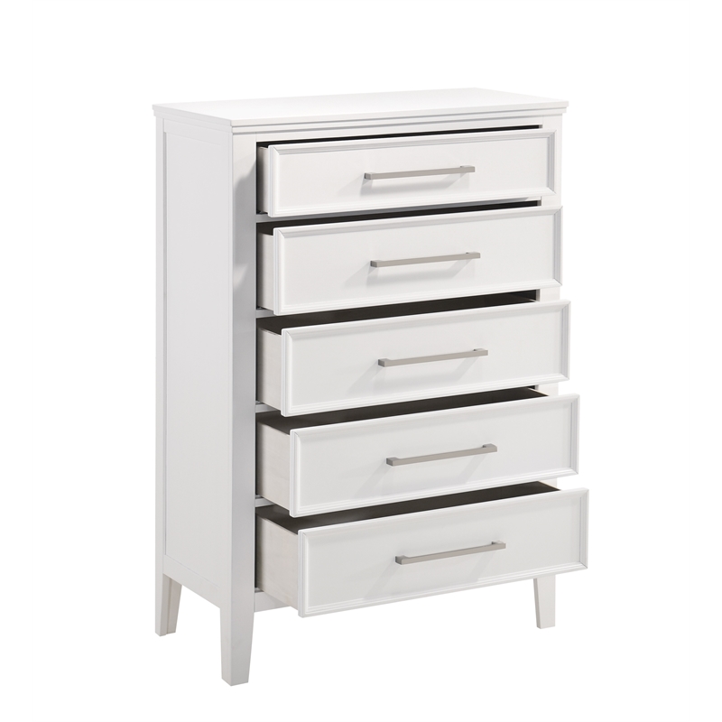 New Classic Furniture Andover 6-Piece Wood Queen Bedroom Set in White