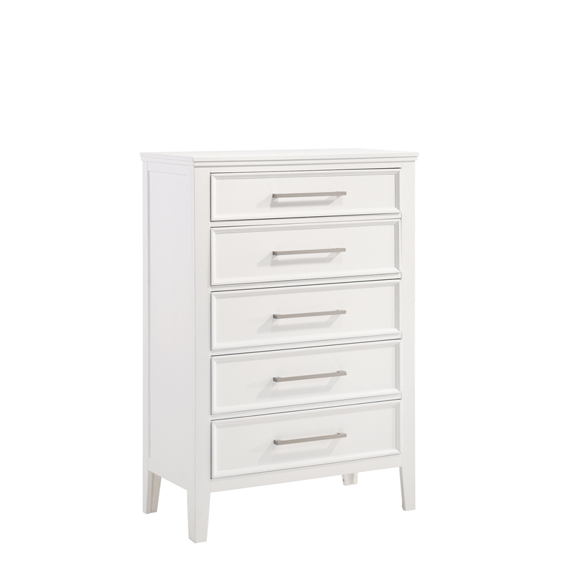 New Classic Furniture Andover 6-Piece Wood Queen Bedroom Set in White