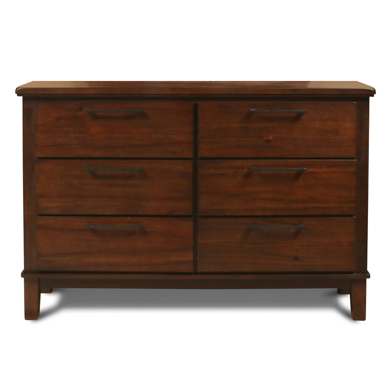 New Classic Furniture Cagney 6-Piece Wood King Bedroom Set in Chestnut