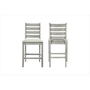 New Classic Furniture Pascal 23.5&quot Wood Counter Chair in Driftwood (Set of 2)