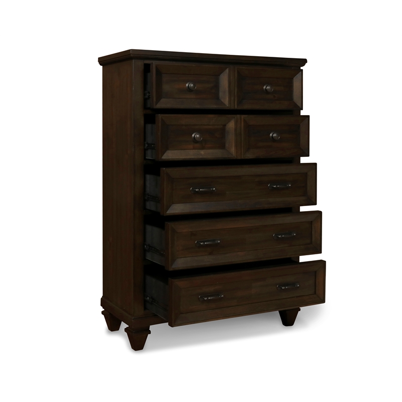 New Classic Sevilla 4-Piece Wood King Bedroom Set with Chest in Walnut