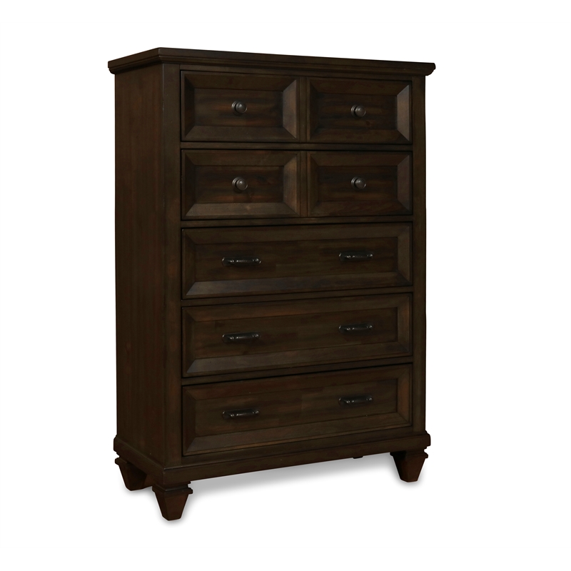 New Classic Sevilla 4-Piece Wood King Bedroom Set with Chest in Walnut