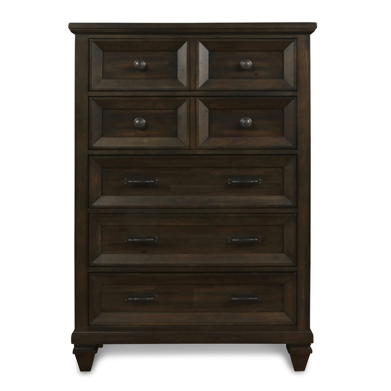 New Classic Furniture Sevilla 5-Drawer Solid Wood Chest in Walnut