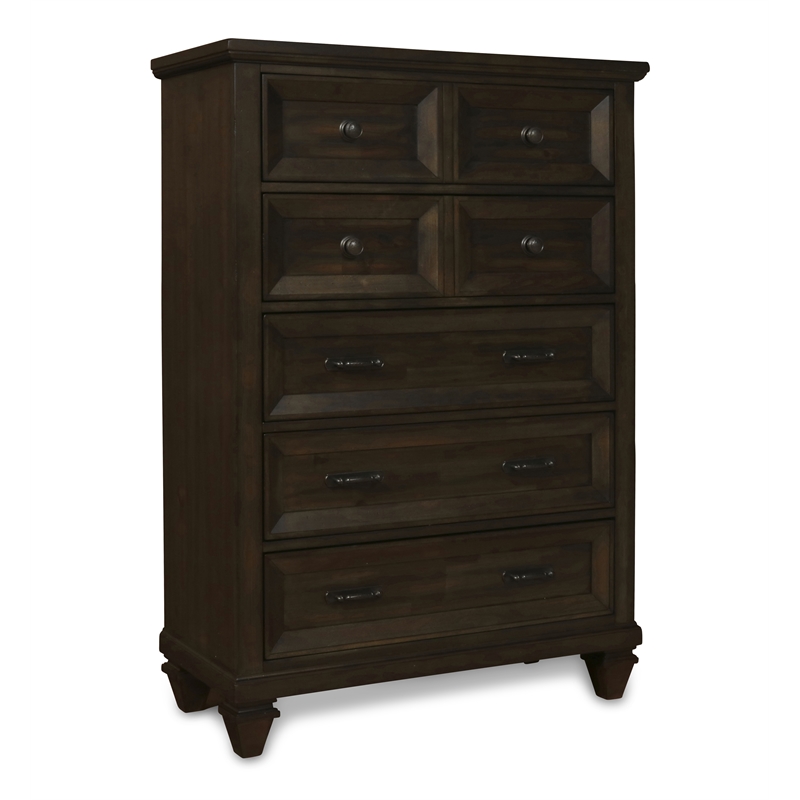 New Classic Furniture Sevilla 5-Drawer Solid Wood Chest in Walnut