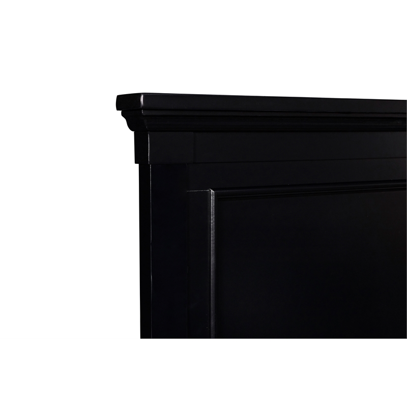 New Classic Furniture Tamarack Wood King Panel Bed in Black Finish