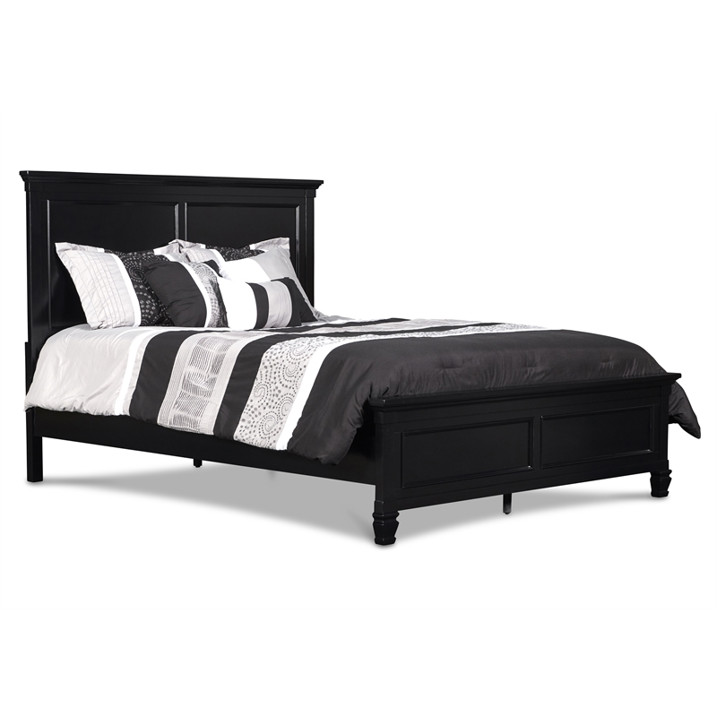 New Classic Furniture Tamarack Wood King Panel Bed in Black Finish