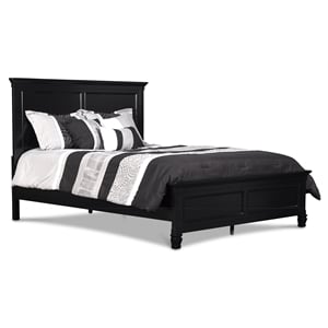 New Classic Furniture Tamarack Wood King Panel Bed in Black Finish