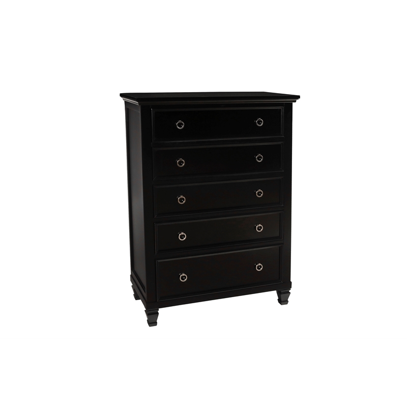 New Classic Tamarack 4-Piece Wood King Bedroom Set with Chest in Black
