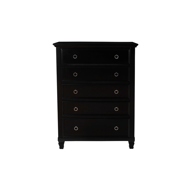 New Classic Tamarack 4-Piece Wood King Bedroom Set with Chest in Black