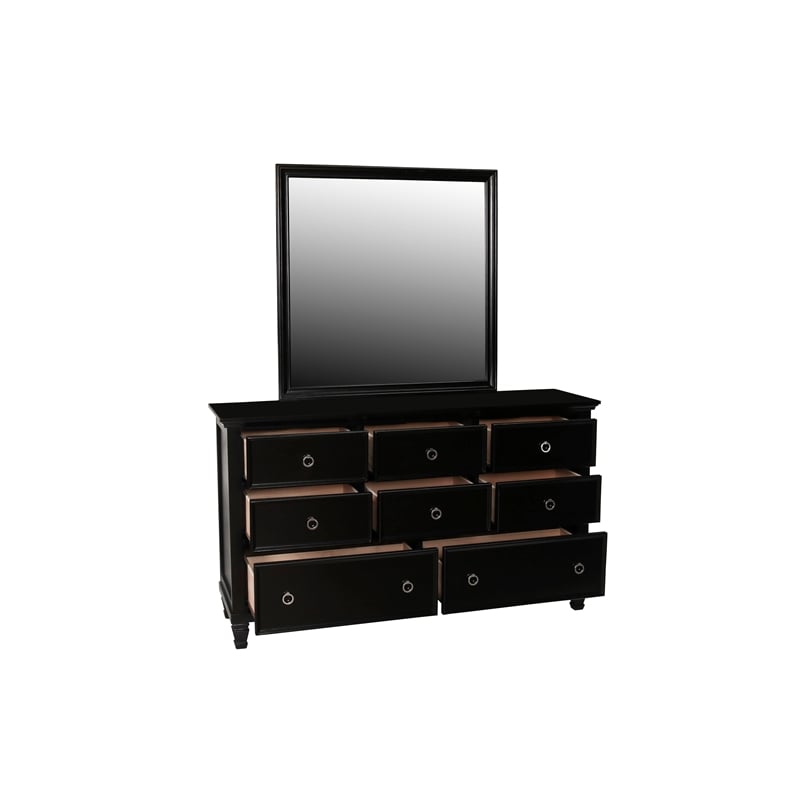 New Classic Tamarack 4-Piece Wood King Bedroom Set with Nightstand in Black