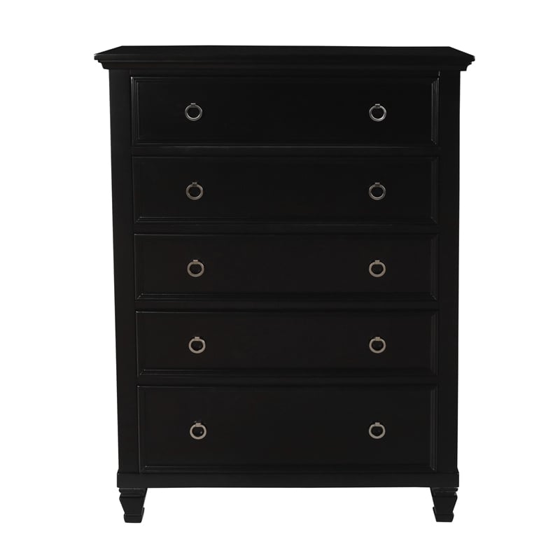 New Classic Furniture Tamarack 5-Piece Wood King Bedroom Set in Black
