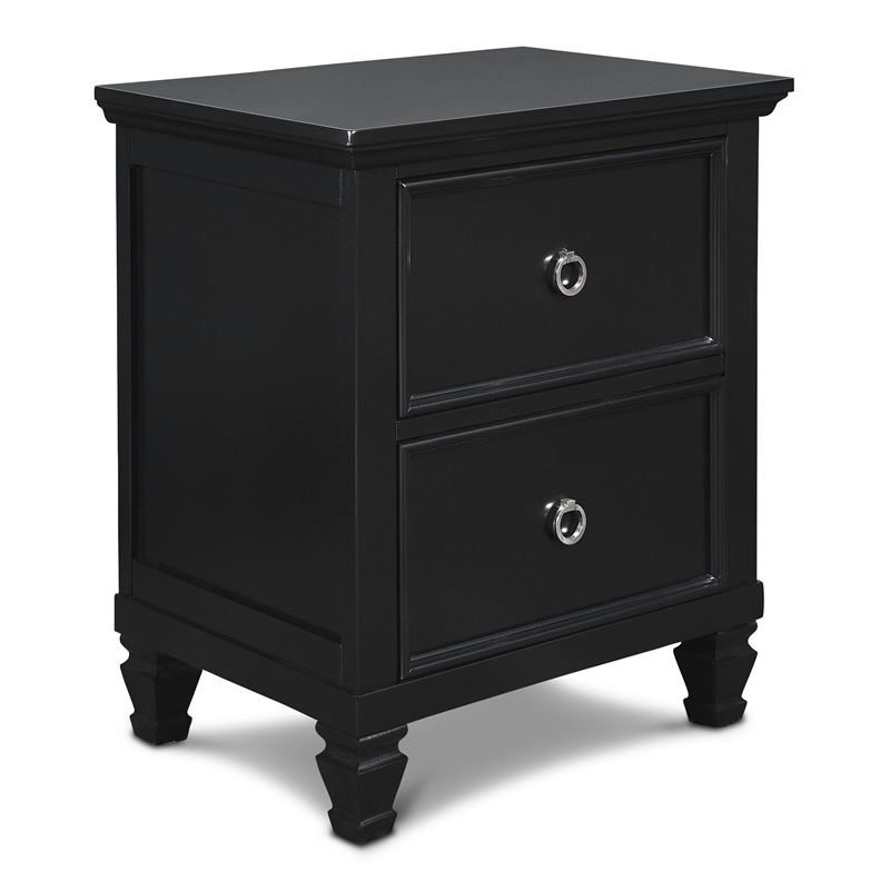 New Classic Tamarack 4-Piece Wood Cal King Bedroom Set with Nightstand in Black