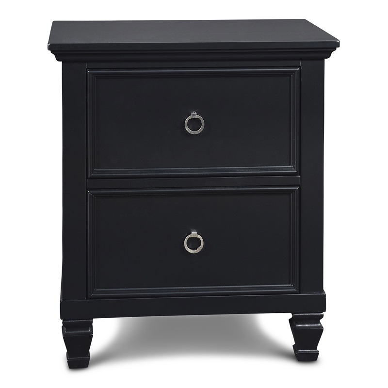 New Classic Tamarack 4-Piece Wood Cal King Bedroom Set with Nightstand in Black