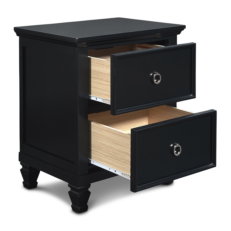 New Classic Tamarack 4-Piece Wood Cal King Bedroom Set with Nightstand in Black