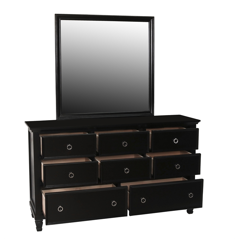 New Classic Tamarack 4-Piece Wood Cal King Bedroom Set with Nightstand in Black