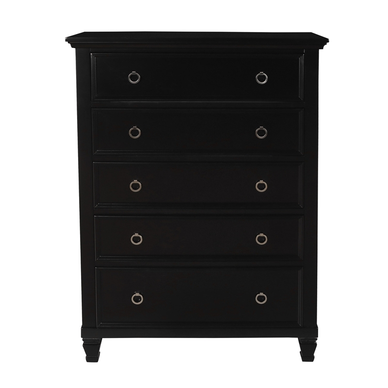 New Classic Tamarack 4-Piece Wood Queen Bedroom Set with Chest in Black