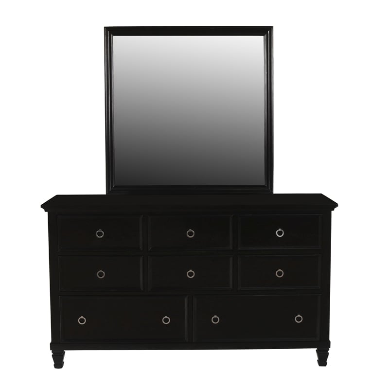 New Classic Tamarack 4-Piece Wood Queen Bedroom Set with Chest in Black