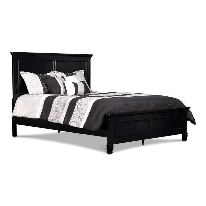New Classic Tamarack 4-Piece Wood Queen Bedroom Set with Nightstand in Black