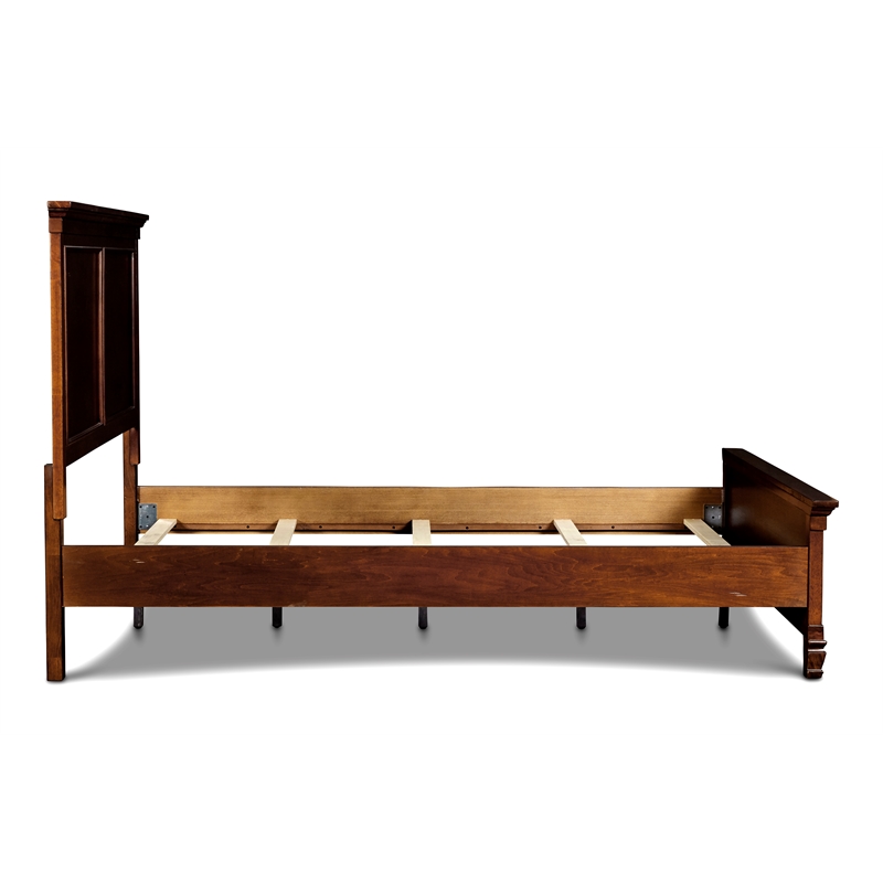 New Classic Furniture Tamarack Wood King Panel Bed in Brown Cherry
